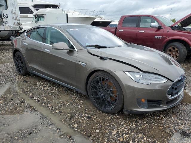 5YJSA1E20FF117464 - 2015 TESLA MODEL S BROWN photo 4