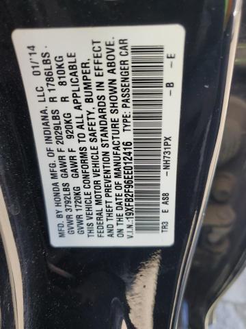19XFB2F96EE012416 - 2014 HONDA CIVIC EXL BLACK photo 13