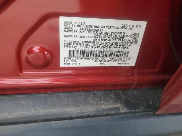 4A4AP3AU5FE031624 - 2015 MITSUBISHI OUTLANDER SPORT ES MAROON photo 13