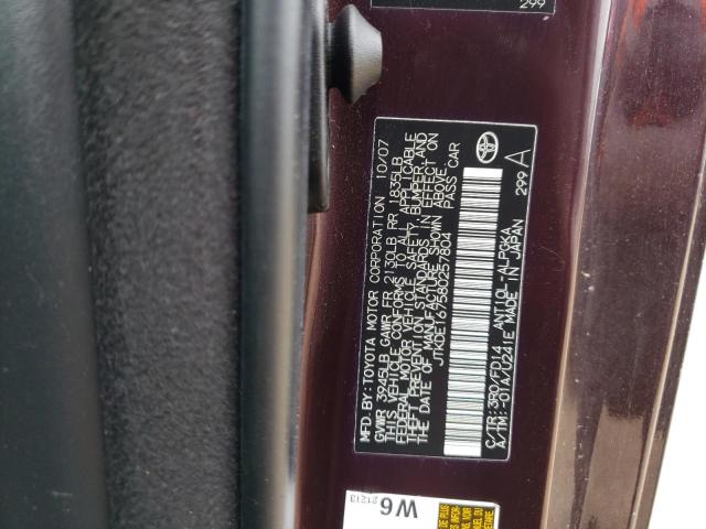 JTKDE167580257804 - 2008 TOYOTA SCION TC BURGUNDY photo 12