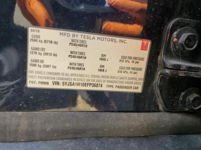 5YJSA1H10EFP36874 - 2014 TESLA MODEL S ლურჯი ფოტო 12