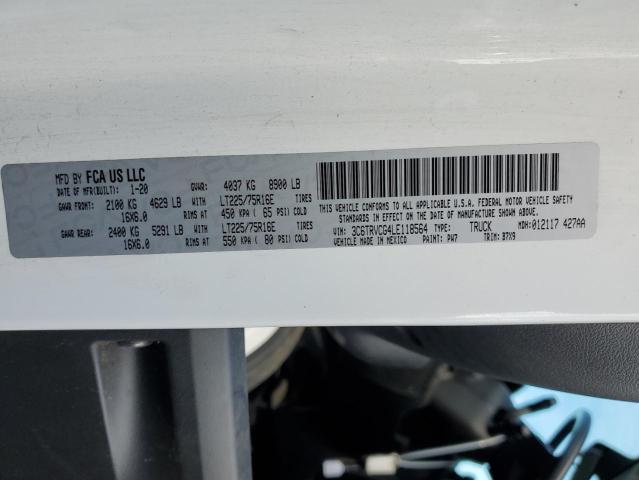 3C6TRVCG4LE118564 - 2020 RAM PROMASTER 2500 HIGH 白色 照片 10