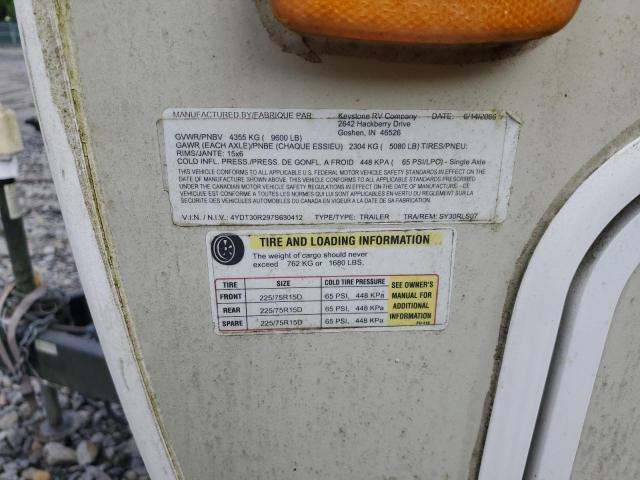 4YDT30R297S630412 - 2007 OUTB TRAVEL TRL WHITE photo 10