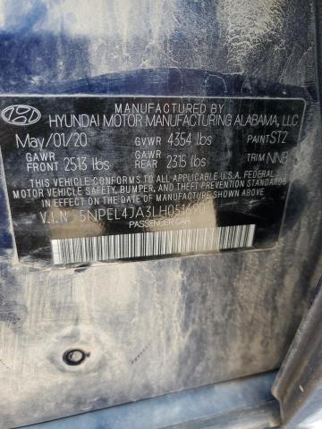 5NPEL4JA3LH051690 - 2020 HYUNDAI SONATA SEL BLUE photo 13