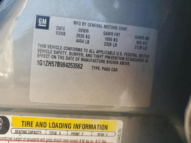 1G1ZH57B984253562 - 2008 CHEVROLET MALIBU 1LT SILVER photo 12