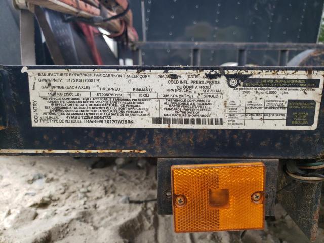 4YMBU1225KG064785 - 2015 UTILITY TRAILER BLACK photo 10