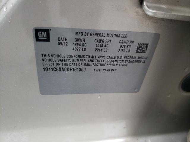1G11C5SA0DF161300 - 2013 CHEVROLET MALIBU 1LT CREAM photo 12