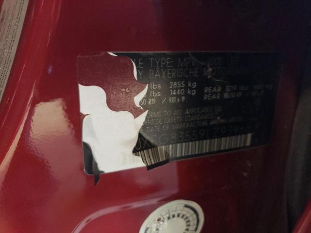 5UXFG83559LZ93968 - 2009 BMW X6 BURGUNDY photo 12