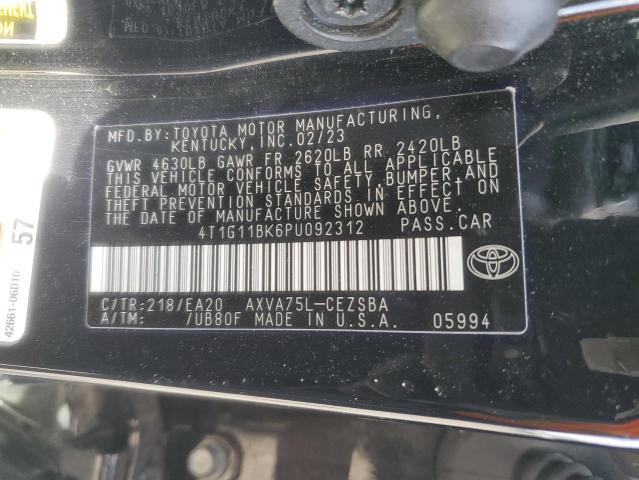 4T1G11BK6PU092312 - 2023 TOYOTA CAMRY SE NIGHT SHADE BLACK photo 12