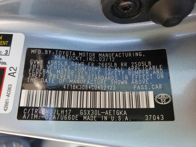 4T1BK3DB4CU452123 - 2012 TOYOTA AVALON BASE 蓝色 照片 13