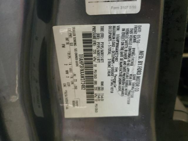 1FAHP3FNXAW272482 - 2010 FORD FOCUS SE GRAY photo 12