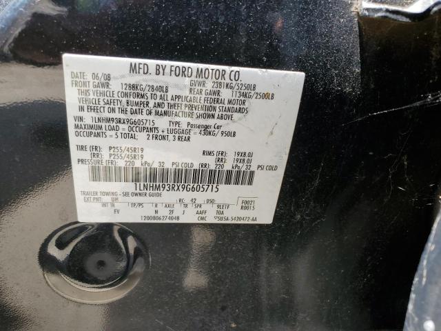 1LNHM93RX9G605715 - 2009 LINCOLN MKS BLACK photo 12