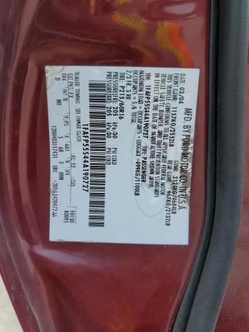 1FAFP55S44A190727 - 2004 FORD TAURUS SES MAROON photo 12