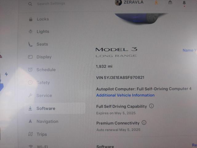 5YJ3E1EA8SF970821 - 2025 TESLA MODEL 3 BLACK photo 9