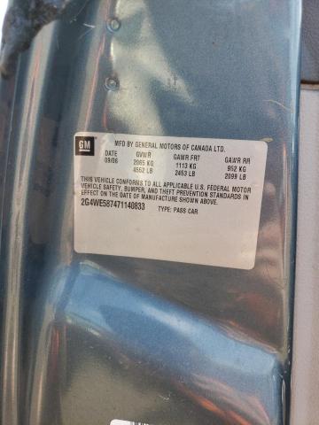 2G4WE587471140833 - 2007 BUICK LACROSSE CXS TEAL photo 12