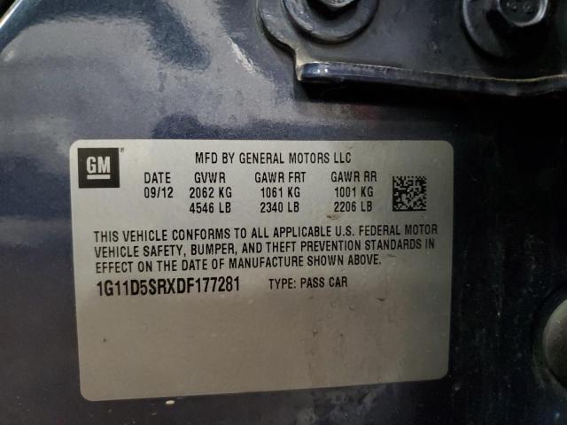 1G11D5SRXDF177281 - 2013 CHEVROLET MALIBU 1LT BLUE photo 12