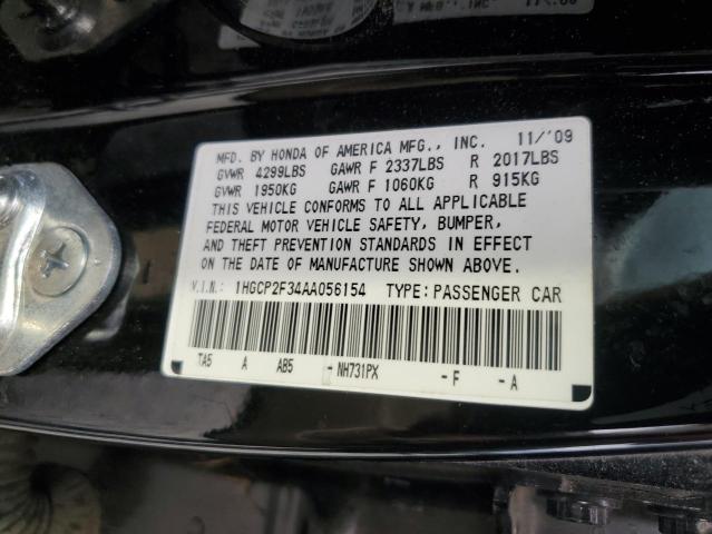 1HGCP2F34AA056154 - 2010 HONDA ACCORD LX BLACK photo 13