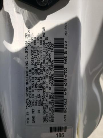 5TETU4GN7AZ691605 - 2010 TOYOTA TACOMA PRERUNNER ACCESS CAB WHITE photo 12