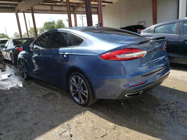 3FA6P0D96KR109375 - 2019 FORD FUSION TITANIUM BLUE photo 2