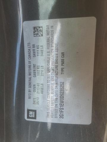 2G1FS1EW0D9235252 - 2013 CHEVROLET CAMARO SS GRAY photo 12