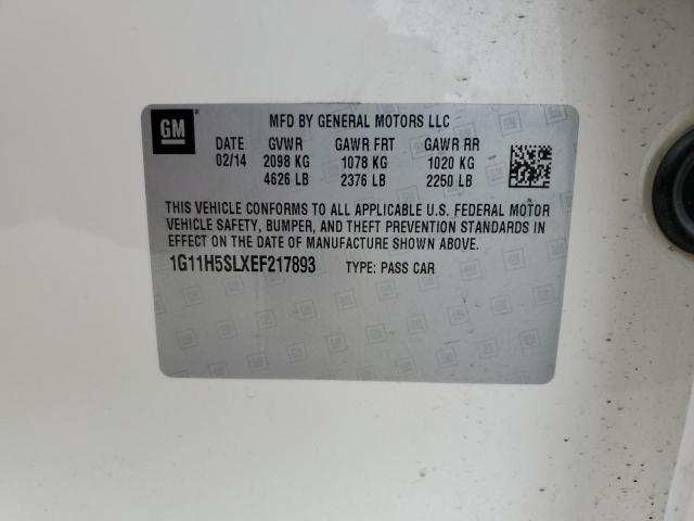 1G11H5SLXEF217893 - 2014 CHEVROLET MALIBU LTZ ბეჟი ფოტო 12