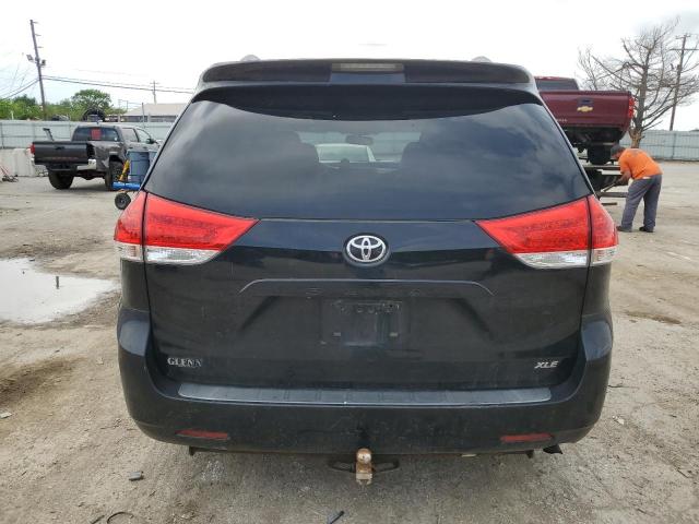 5TDYK3DC9BS077680 - 2011 TOYOTA SIENNA XLE BLACK photo 6