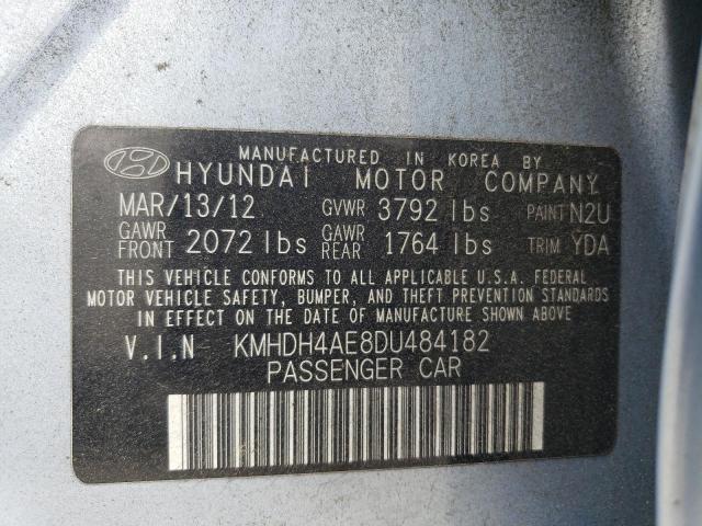 KMHDH4AE8DU484182 - 2013 HYUNDAI ELANTRA GLS BLUE photo 12