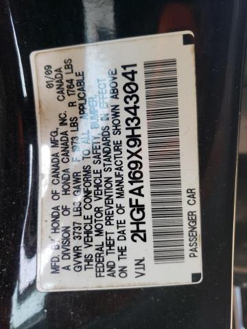 2HGFA169X9H343041 - 2009 HONDA CIVIC EXL BLACK photo 12