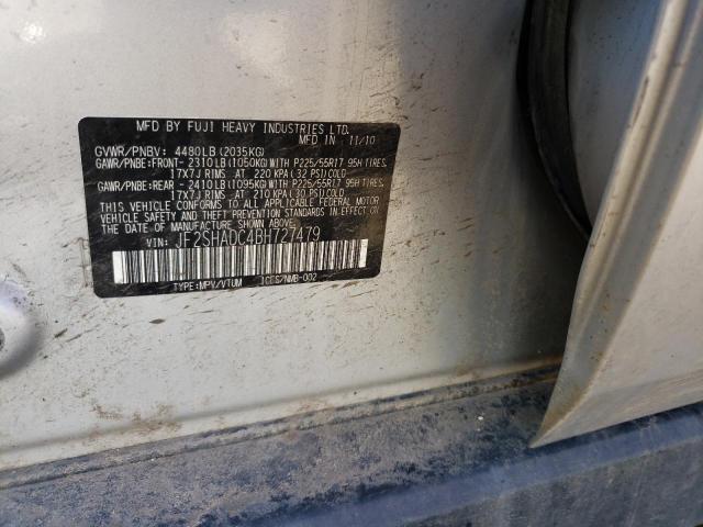 JF2SHADC4BH727479 - 2011 SUBARU FORESTER 2.5X PREMIUM SILVER photo 13