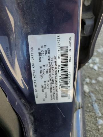 JM1BJ245321475632 - 2002 MAZDA PROTEGE PR5 蓝色 照片 12