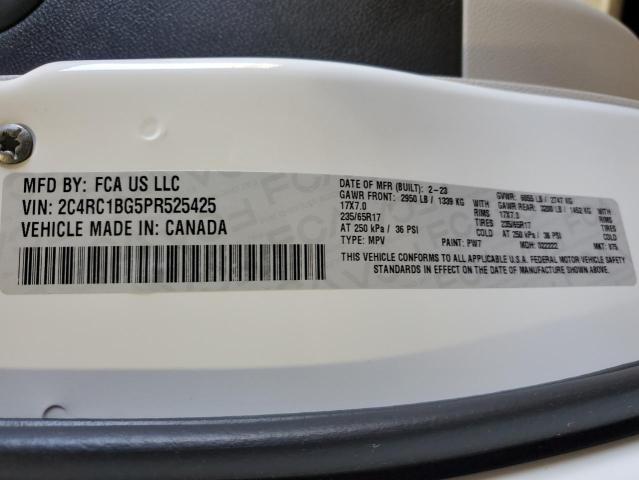 2C4RC1BG5PR525425 - 2023 CHRYSLER PACIFICA TOURING L WHITE photo 13