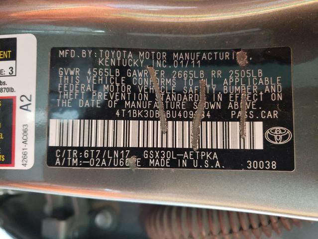 4T1BK3DB9BU409234 - 2011 TOYOTA AVALON BASE Boz foto 10