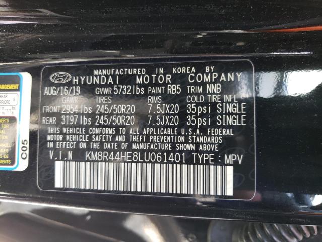 KM8R44HE8LU061401 - 2020 HYUNDAI PALISADE SEL BLACK photo 12