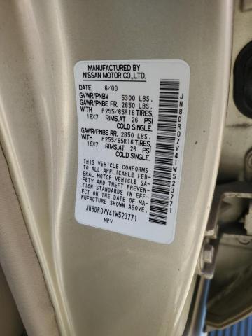 JN8DR07Y41W523771 - 2001 NISSAN PATHFINDER LE თაფლისფერი ფოტო 13