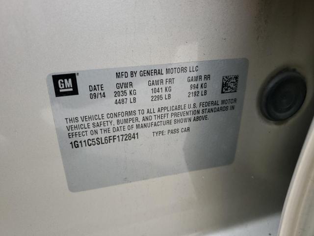 1G11C5SL6FF172841 - 2015 CHEVROLET MALIBU 1LT 金色 照片 12