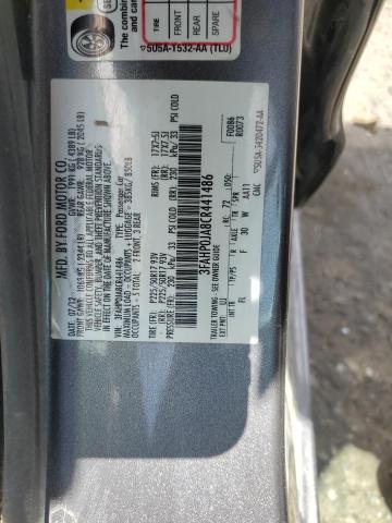 3FAHP0JA8CR441486 - 2012 FORD FUSION SEL GRAY photo 12