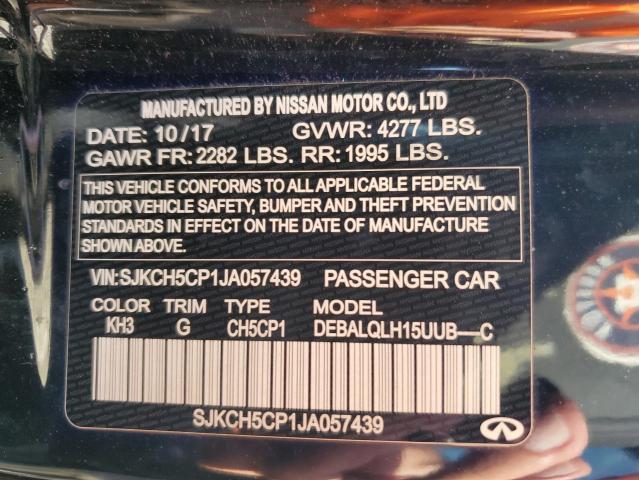 SJKCH5CP1JA057439 - 2018 INFINITI QX30 BASE أسود صورة 12