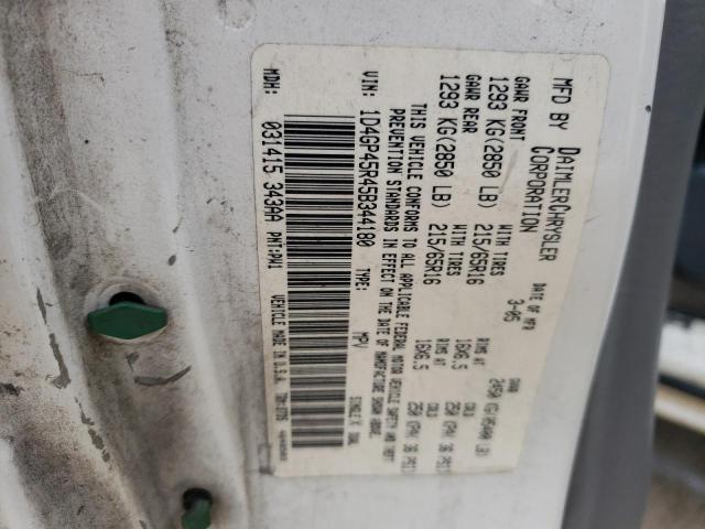 1D4GP45R45B344180 - 2005 DODGE CARAVAN SXT WHITE photo 13