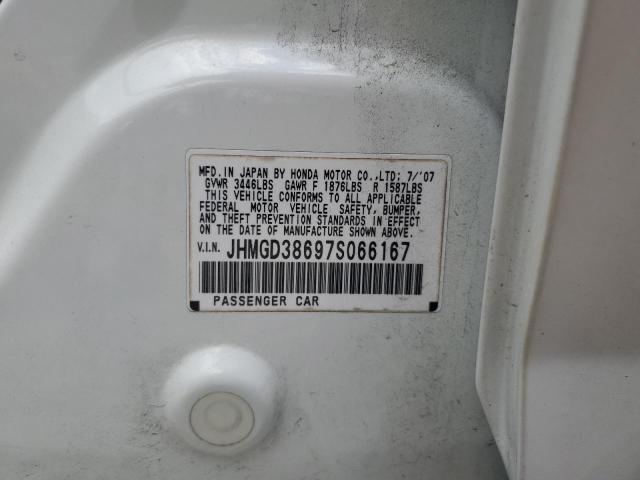 JHMGD38697S066167 - 2007 HONDA FIT S 白色 照片 12