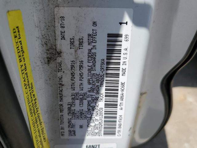 5TFRX5GN5JX128938 - 2018 TOYOTA TACOMA ACCESS CAB თეთრი ფოტო 12