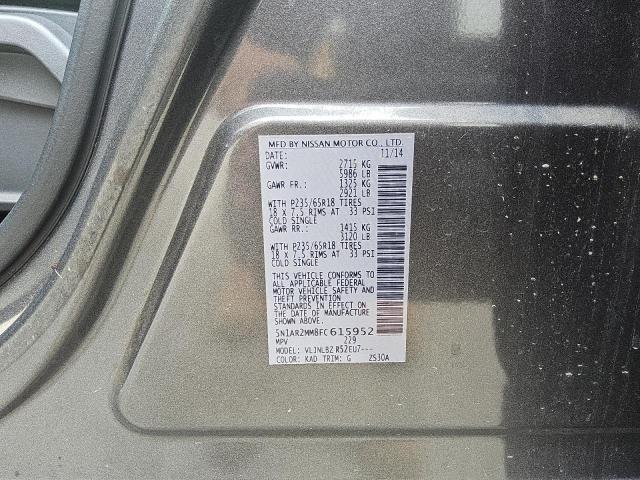 5N1AR2MM8FC615952 - 2015 NISSAN PATHFINDER S Grau Foto 13