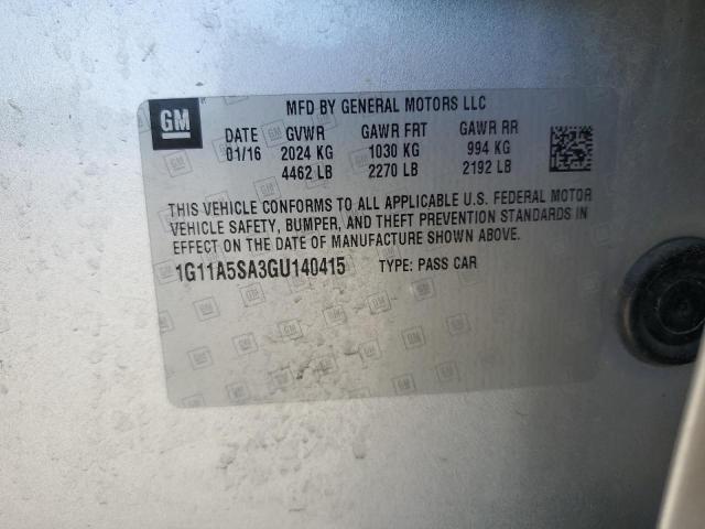 1G11A5SA3GU140415 - 2016 CHEVROLET MALIBU LIM LS 银色 照片 12