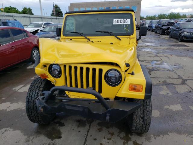 1J4FA49S01P326922 - 2001 JEEP WRANGLER / SPORT YELLOW photo 5