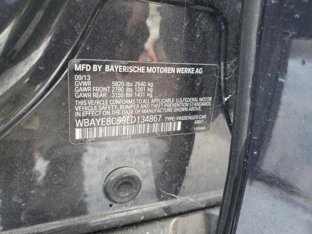 WBAYE8C59ED134867 - 2014 BMW 7 SERIES LI BLACK photo 12