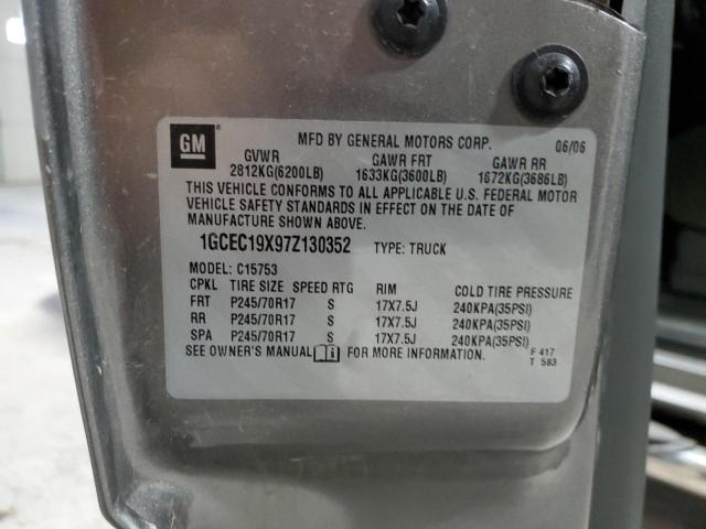 1GCEC19X97Z130352 - 2007 CHEVROLET SILVERADO C1500 CLASSIC Boz foto 12