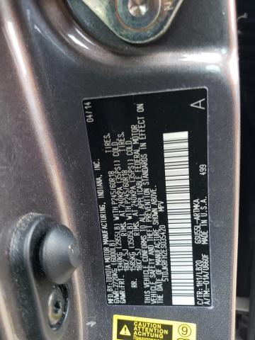 5TDJKRFH2ES035420 - 2014 TOYOTA HIGHLANDER XLE Boz foto 12