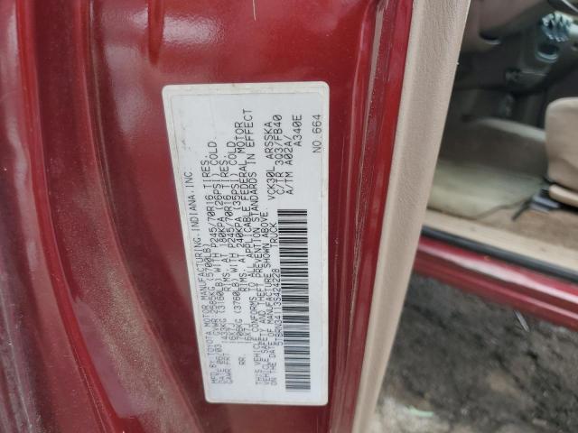 5TBRN34113S424228 - 2003 TOYOTA TUNDRA ACCESS CAB SR5 BURGUNDY photo 12