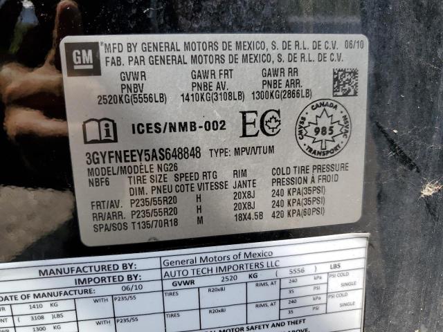 3GYFNEEY5AS648848 - 2010 CADILLAC SRX PERFORMANCE COLLECTION Қара фото 12