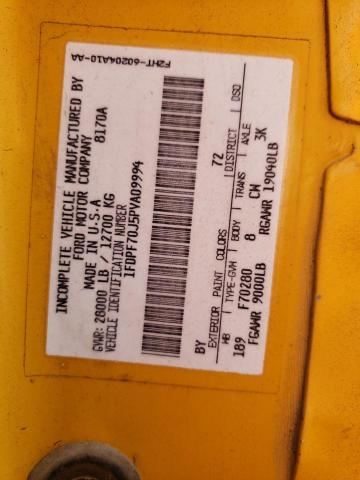 1FDPF70J5PVA09994 - 1993 FORD F700 YELLOW photo 12