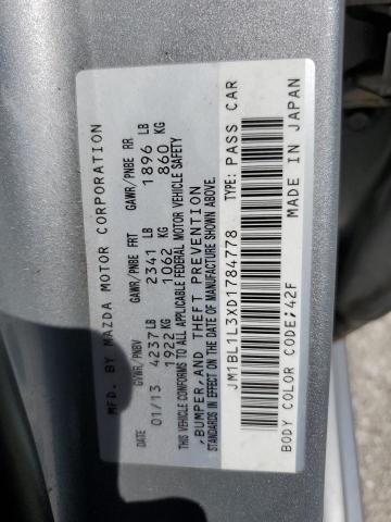 JM1BL1L3XD1784778 - 2013 MAZDA SPEED 3 SILVER photo 12